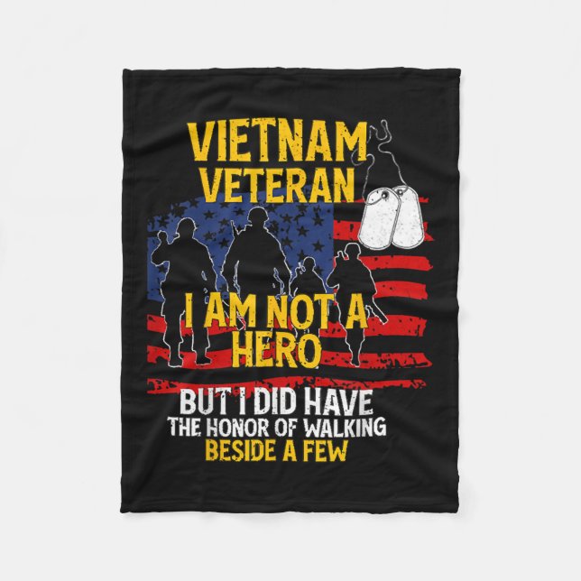 Manta Polar Veterano de Vietnam, no soy héroe, veterano (Anverso)