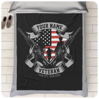 Manta Polar Veterano norteamericano personalizado orgulloso de