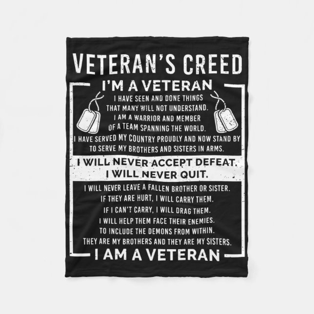 Manta Polar Veteran's Creed Patriot War Usa Oath Grandpa  (Anverso)