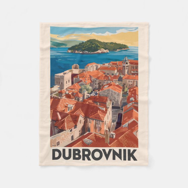 Manta Polar Viaje de arte de Ilustracion de Dubrovnik Croacia (Anverso)