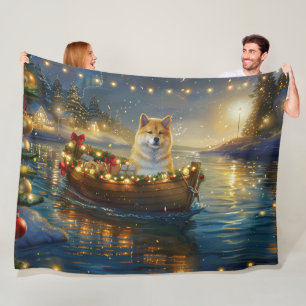 Manta Polar Viaje Festivo de Navidad del Akita Americano