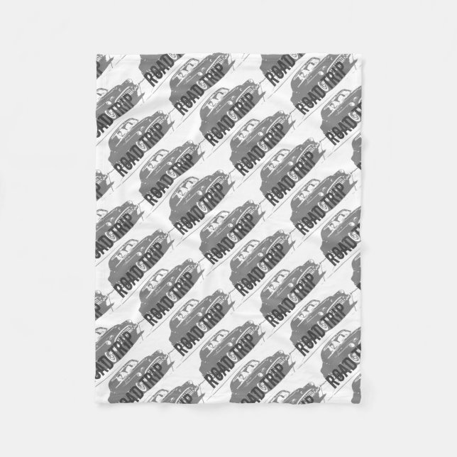 Manta Polar Viaje por carretera Coche vintage (Anverso)