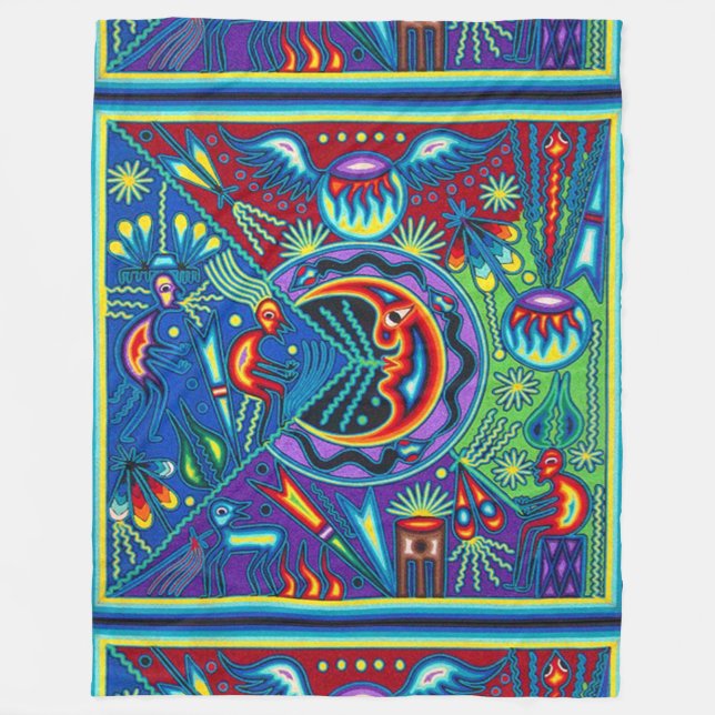 Manta Polar Viaje tribal maya mexicano de Boho del arte de (Anverso)