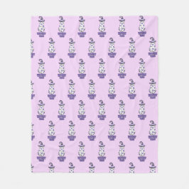 Manta Polar "Vibes de brujería" Halloween Fantasma Morado