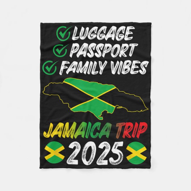 Manta Polar Vibes familiares Jamaica Vibes Vip 2025 Jamaica Va (Anverso)
