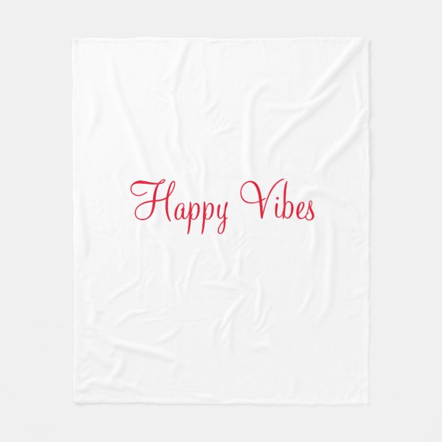 Manta Polar Vibes felices rojas vacaciones simple y mínima cal (Anverso)