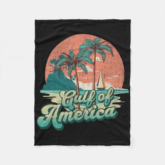 Manta Polar Vibes Retro Sunset Beach - Golfo De Eeuu (Anverso)