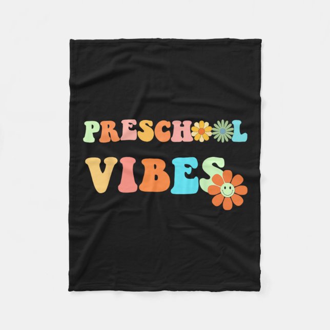 Manta Polar Vibraciones de Preescolar de Regreso a la Escuela  (Anverso)