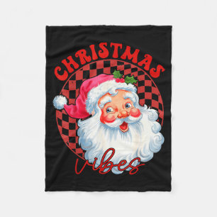 Manta Polar Vibraciones Navideñas de Santa Rojo Vintage Nk San