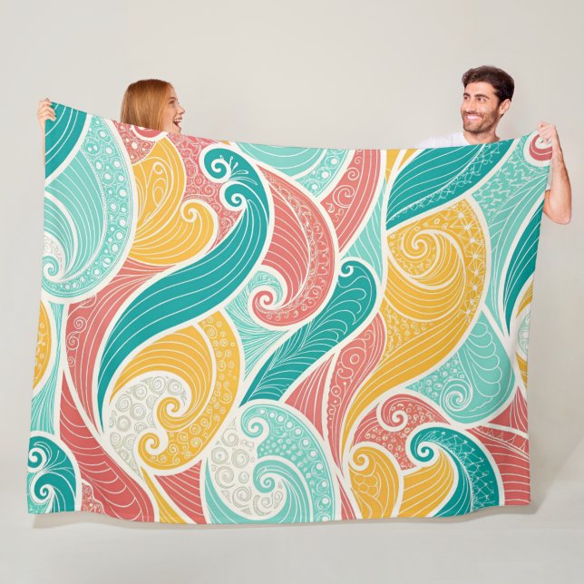 Manta Polar Vibrant Abstract Waves Seamless Pattern (In situ)
