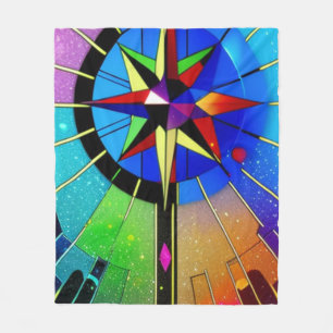 Manta Polar Vibrant Compass Throw Pillow Throw Blanket