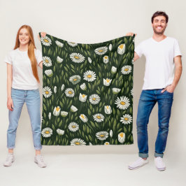 Manta Polar Vibrant Daisy Pattern with Lush Green Accents