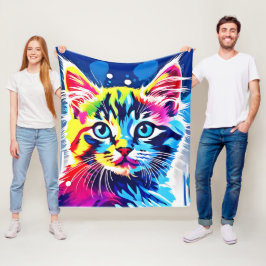 Manta Polar Vibrant Neon Kitty Art