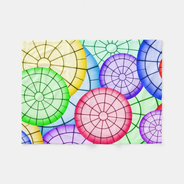 Manta Polar Vibrant Rainbow Concentric Circles  (Frente (Horizontal))