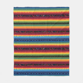 Manta Polar Vibrant Rainbow Mexican Serape Stripes