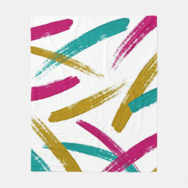 Manta Polar Vibrant Strokes,Teal, Magenta & Mustard pattern