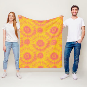 Manta Polar Vibrant Sunflower Tie-Dye Art
