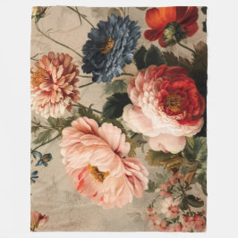 Manta Polar Vibrant Vintage Floral Arrangement