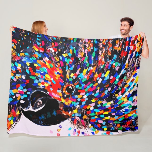 Manta Polar Vibrante arte de pared de aves tropicales en expre (In situ)