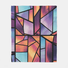 Manta Polar Vibrante arte de vidrio con manchas geométricas