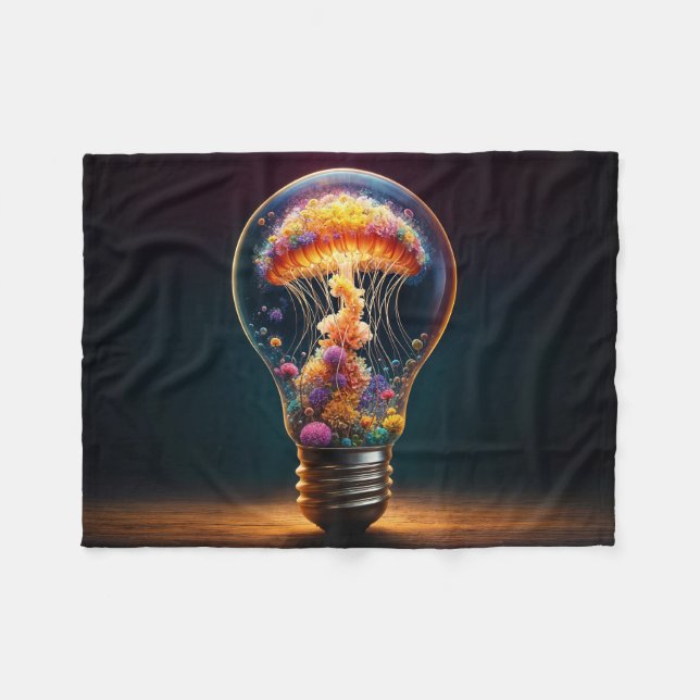 Manta Polar Vibrante brillo bioluminiscente eléctrico de medus (Frente (Horizontal))