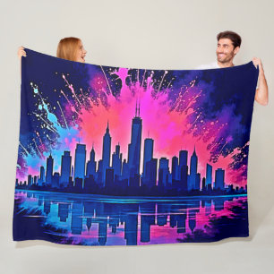 Manta Polar Vibrante Cityscape Splash Art