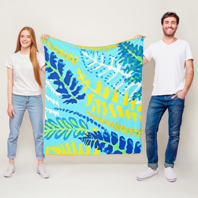 Manta Polar Vibrante Diseño Floral (In situ)