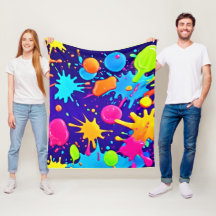 Vibrante Neon Paint Splatt Art