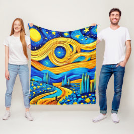 Manta Polar Vibrante obra de arte Starry