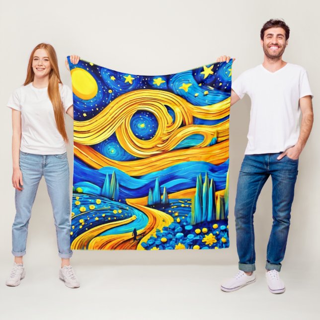 Manta Polar Vibrante obra de arte Starry (In situ)