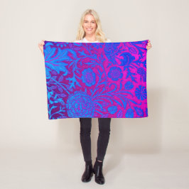 Manta Polar Vibrante, oscura, Art Nouveau, William Morris, púr