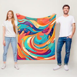 Manta Polar Vibrante Paisaje de Sueños Abstracto