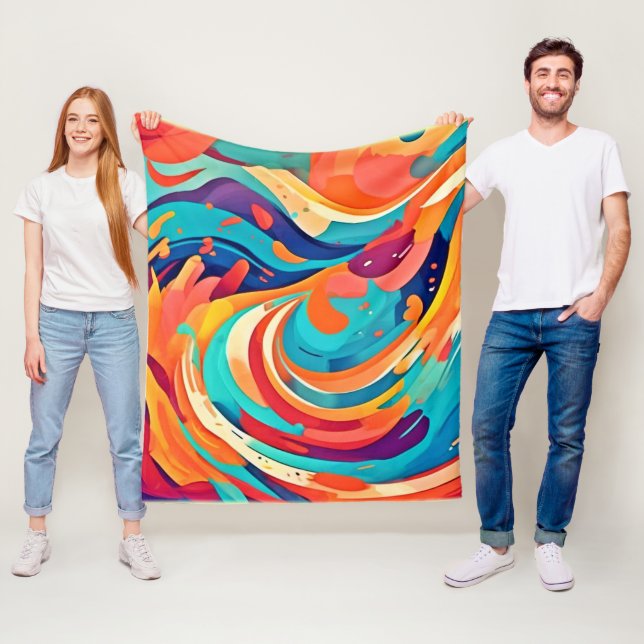 Manta Polar Vibrante Paisaje de Sueños Abstracto (In situ)