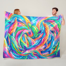 Manta Polar Vibrante paisaje de sueños de delfines – Boho psic