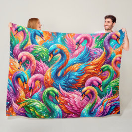 Manta Polar Vibrante paisaje onírico del cisne – Boho psicodél