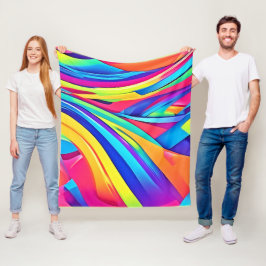 Manta Polar Vibrante Resumen de color Ola de arte