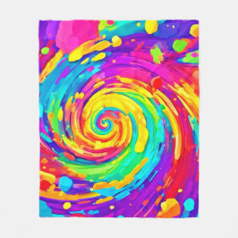 Manta Polar Vibrante Spiral Splash Colores Arte
