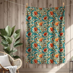 Manta Polar Vibrante William Morris Elegancia floral eterna