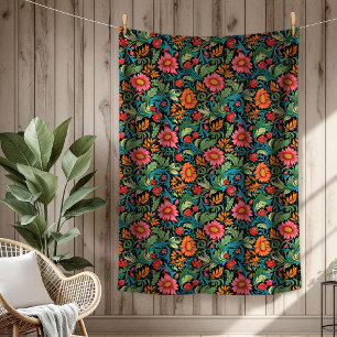 Manta Polar Vibrante William Morris Elegancia floral eterna