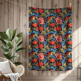 Manta Polar Vibrante William Morris Elegancia floral eterna