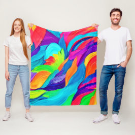 Manta Polar Vibrantes nubes arco iris Resumen arte