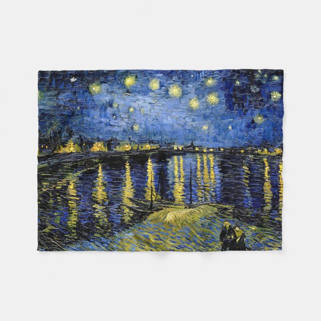 Manta Polar Vicent Van Gogh Starry Night 1888 Fleece Blanket (Frente (Horizontal))