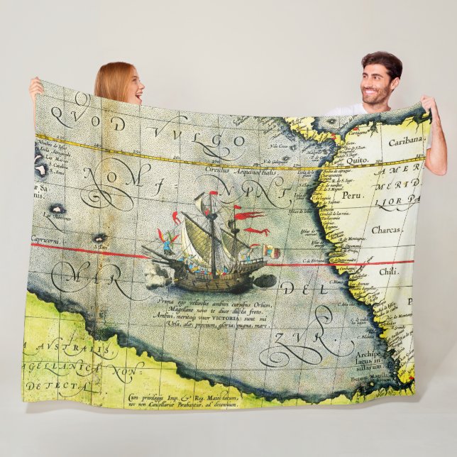 Manta Polar Victoria, mapa de antigüedades Océano Pacífico (In situ)