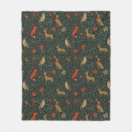 Manta Polar Victorian Christmas Animal & Botanical 