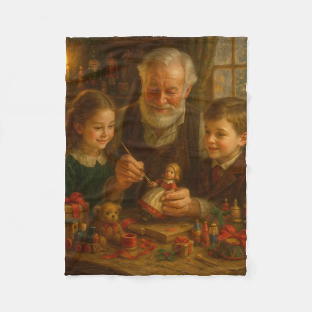 Manta Polar Victorian Christmas Blanket – Ornament Painting (Anverso)