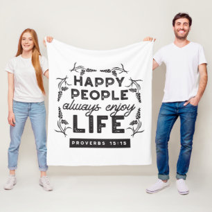 Manta Polar Vida Feliz con Fe – Proverbios 15:15 Arte