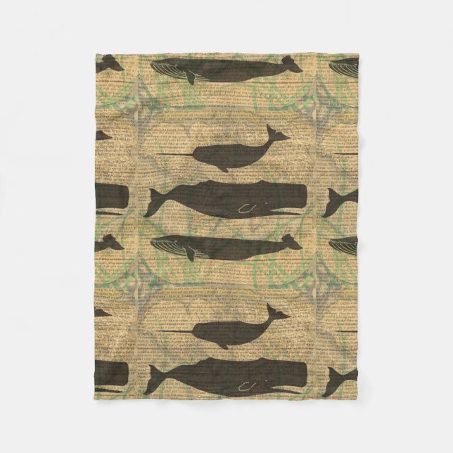 Manta Polar Vida marina náutica de ballena antigua (Anverso)