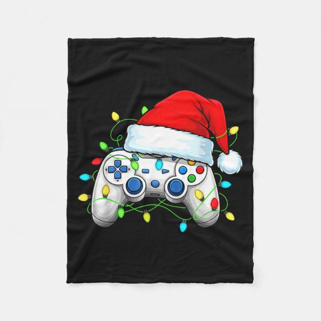 Manta Polar Video Game Controller Christmas Santa Hat Gamer Bo (Anverso)