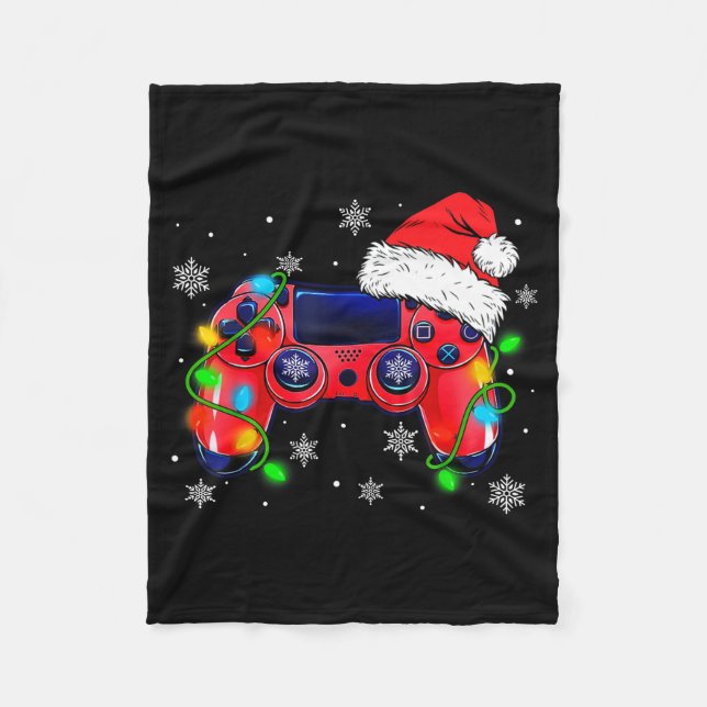Manta Polar Video Game Controller Christmas Santa Hat Gamer Bo (Anverso)