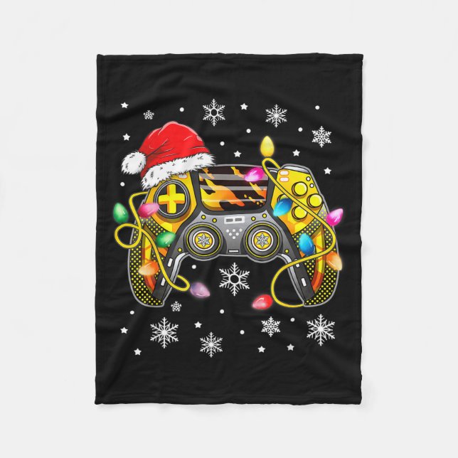 Manta Polar Video Game Controller Christmas Santa Hat Gamer Bo (Anverso)